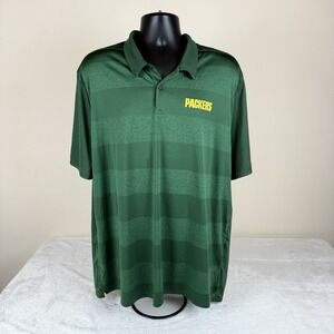Nike Green Bay Packers On Field Apparel Polo Shirt Men's 2XL (49") Green Striped